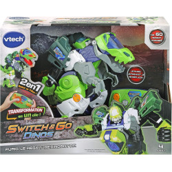 VTech - Switch & Go Dinos - Maxi Dinosaure Sonore - Le Méga T-Rex Robot - Jouet 2 en 1 Transformable en 1 Clic.