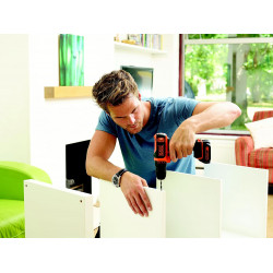 BLACK+ DECKER - Perceuse- visseuse sans fil -12 V - 1.5 Ah.