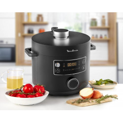 Moulinex Epic Turbo Cuisine Autocuiseur électrique 1090 W 10 programmes automatiques panier vapeur - Métal - Noir.