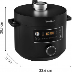 Moulinex Epic Turbo Cuisine Autocuiseur électrique 1090 W 10 programmes automatiques panier vapeur - Métal - Noir.