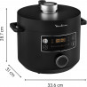 Moulinex Epic Turbo Cuisine Autocuiseur électrique 1090 W 10 programmes automatiques panier vapeur - Métal - Noir.