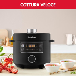 Moulinex Epic Turbo Cuisine Autocuiseur électrique 1090 W 10 programmes automatiques panier vapeur - Métal - Noir.