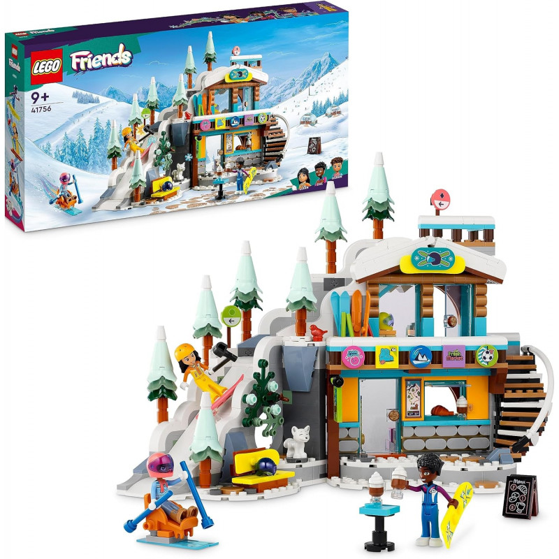 LEGO 41756 Friends Les Vacances au Ski - Set de Mini - Poupées Liann - Aron et Zac et Figurine Animale Renard.