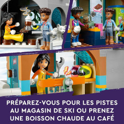 LEGO 41756 Friends Les Vacances au Ski - Set de Mini - Poupées Liann - Aron et Zac et Figurine Animale Renard.