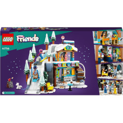LEGO 41756 Friends Les Vacances au Ski - Set de Mini - Poupées Liann - Aron et Zac et Figurine Animale Renard.
