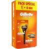 Gillette Fusion5 - Rasoir Pour Homme - 1 Manche - 6 Recharges De Lames - Avec Lubrastrip Pour Un Rasage De Près.