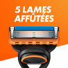 Gillette Fusion5 - Rasoir Pour Homme - 1 Manche - 6 Recharges De Lames - Avec Lubrastrip Pour Un Rasage De Près.