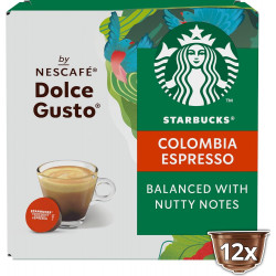 STARBUCKS Single-Origin Colombia by Nescafé Dolce Gusto - Torréfaction Ambrée - Capsules de Café 6 x 12 (72 Capsules).