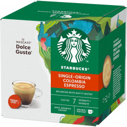 STARBUCKS Single-Origin Colombia by Nescafé Dolce Gusto - Torréfaction Ambrée - Capsules de Café 6 x 12 (72 Capsules).