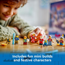LEGO City 60436 - Le Calendrier de l'Avent - 24 Surprises - Minifigurines de Père Noël et Mère Noël.