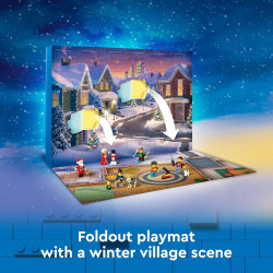 LEGO City 60436 - Le Calendrier de l'Avent - 24 Surprises - Minifigurines de Père Noël et Mère Noël.