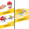 BANDAI - Pack Arène Toupie Pokémon + 2 Spinners  - Arène + 2 Lanceurs Pokéball + 2 Toupies Pikachu et Mew.