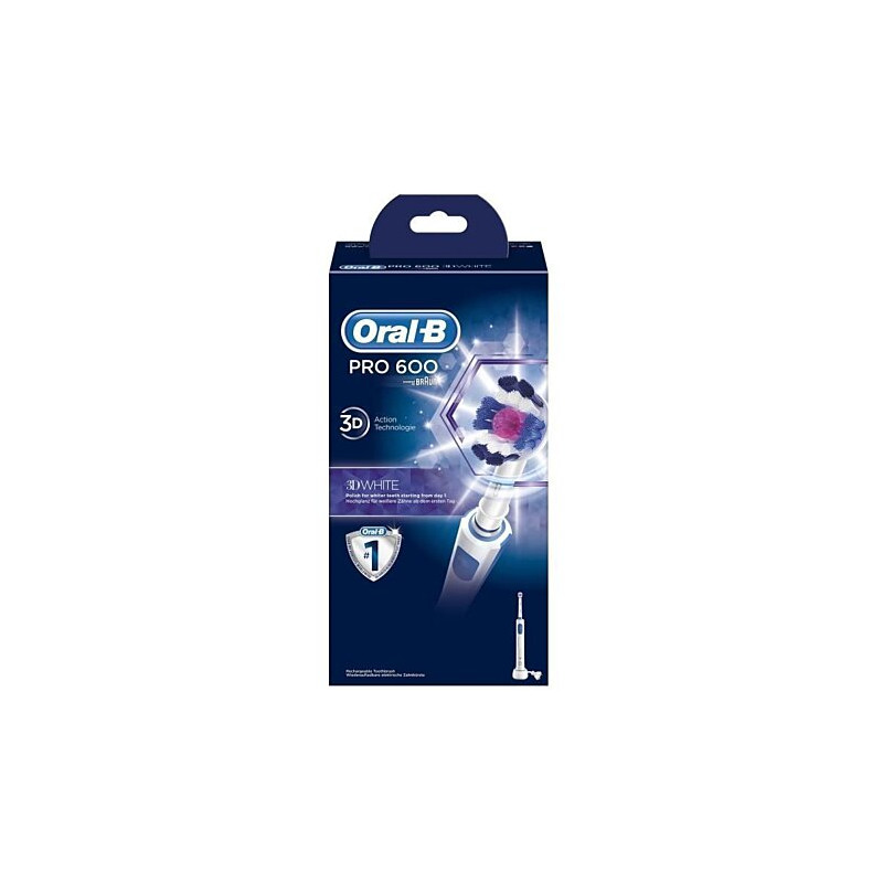 Oral-B Brosse A Dents Électrique pro 600 3D WHITE - Blanc