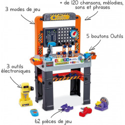 VTech - Mon Super Établi Interactif - Bricolage Enfant - Jeux Éducatifs - Jeu de Construction Autonome.