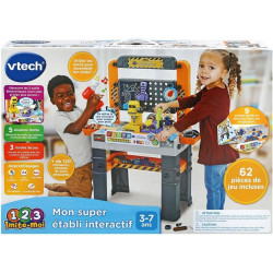 VTech - Mon Super Établi Interactif - Bricolage Enfant - Jeux Éducatifs - Jeu de Construction Autonome.