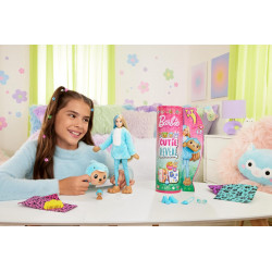 Barbie Coffret Cutie Reveal Avec Poupée Articulée Blonde Et Mèche Bleue - Ourson Dauphin - 10 Surprises Et Accessoires Inclus.
