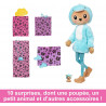 Barbie Coffret Cutie Reveal Avec Poupée Articulée Blonde Et Mèche Bleue - Ourson Dauphin - 10 Surprises Et Accessoires Inclus.