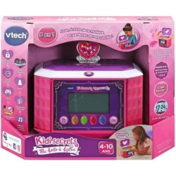 VTech - KidiSecrets - Ma Boîte à Bijoux Rose - Coffre - Fort Secret avec Code - 9 Jeux.