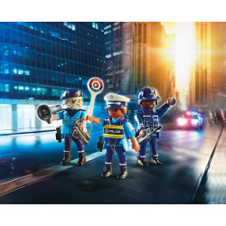 Playmobil 70669 Equipe de policiers - City Action - Les policiers - avec Trois Personnages et des Accessoires.