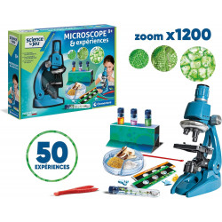 Clementoni - Science & Jeu – Microscope & Expériences pour Enfants 8 Ans et plus - Coffret Scientifique avec 50 Activités.