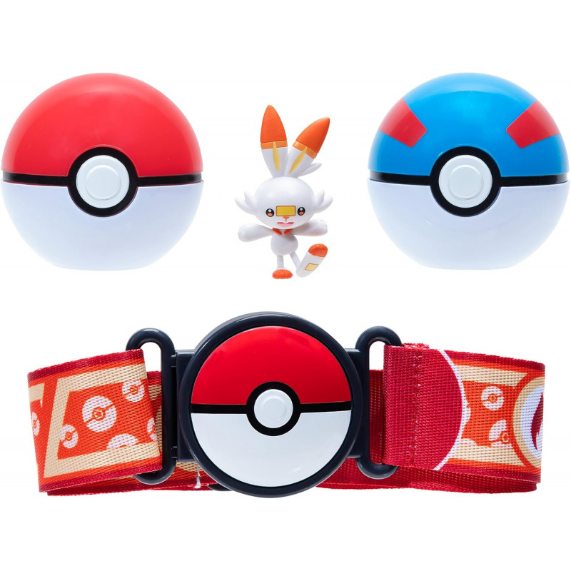 Pokémon – Clip 'N' Go Poke Ball Ceinture (Poké Ball - Great Ball et Scorbunny).