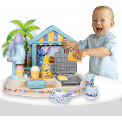 Smoby - Stitch - Paillote Gourmande - Beach Bar - Glaces Magiques et Gaufrier - 12 Accessoires Inclus - A Partir de 3 Ans.