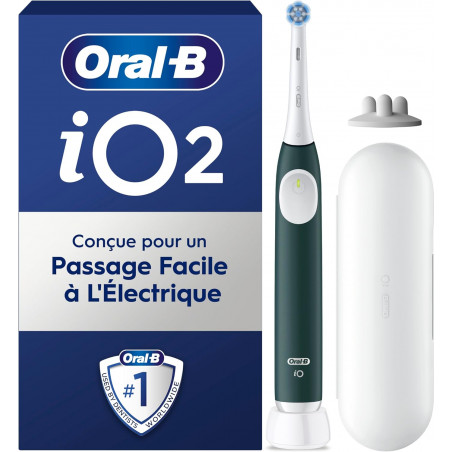 Oral-B Brosse A Dents Electrique iO 2 Vert Forêt - 3 Modes De Nettoyage - Brossage Souple Et Silencieux.