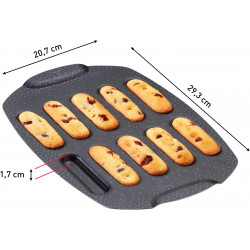 Tefal Moule gâteau 10 mini boudoirs - Revêtement antiadhésif - Aluminium recyclé et recyclable Fabriqué en France.