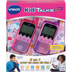 VTech - Kidi Talkie Rose - Talkie-Walkie Enfants avec Écran et Jeux - Jouet Électronique Éducatif – Version FR
