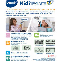 VTech - Kidi Talkie Rose - Talkie-Walkie Enfants avec Écran et Jeux - Jouet Électronique Éducatif – Version FR