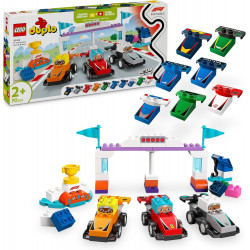 LEGO Duplo Voitures de Course et Pilotes d’Une Écurie de F1 - Jouet dès 2 Ans Développant la Motricité Fine -