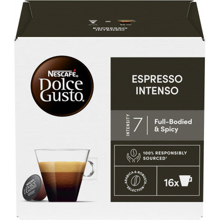 Nescafé Dolce Gusto Espresso Intenso - Café - 96 Capsules (Pack de 6 boîtes x 16).