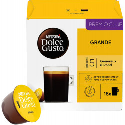 NESCAFE DOLCE GUSTO Grande - Café Capsule - Intensité 5 - Mélange Arabica & Robusta - 96 Capsules (6 Boîtes x 16).