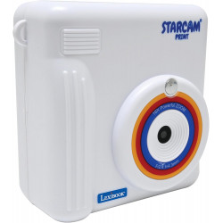Lexibook - Starcam Print - Appareil Photo avec imprimante instantanée - 3 Rouleaux de Papier et dragonne - Blanc.