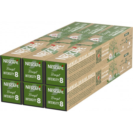 NESCAFÉ Farmers Origins Brazil Lungo 6 x 10 Capsules de Café - Approuvé pour les Machines NESPRESSO.