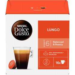 Nescafé Dolce Gusto Lungo - Café - 96 Capsules (6 boîtes x 16).