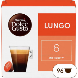 Nescafé Dolce Gusto Lungo - Café - 96 Capsules (6 boîtes x 16).