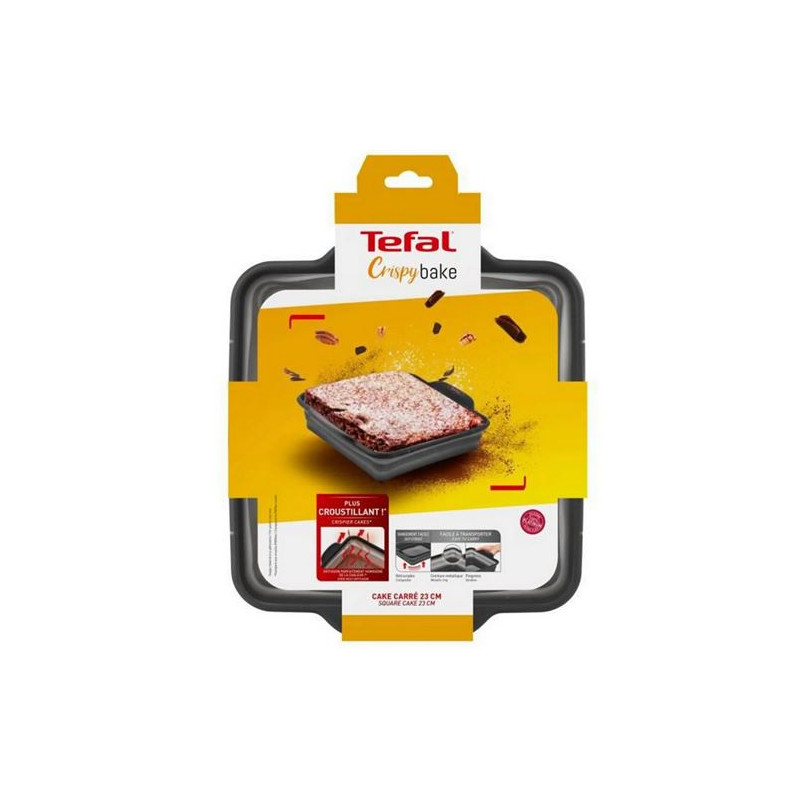 tefal crispybake cake carre 23 cm  moule a charniere