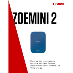 Pack Imprimante Photo Canon Zoemini 2 Vaiana 2 Bluetooth Bleu marine + Housse Vaiana 2.