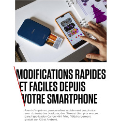 Pack Imprimante Photo Canon Zoemini 2 Vaiana 2 Bluetooth Bleu marine + Housse Vaiana 2.