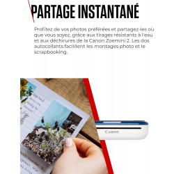 Pack Imprimante Photo Canon Zoemini 2 Vaiana 2 Bluetooth Bleu marine + Housse Vaiana 2.