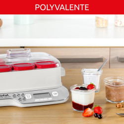 Tefal Multi Delices Express - Yaourtière - 6 Pots - Rouge - 5 Programmes automatiques - desserts lactés.