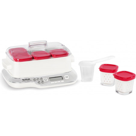 Tefal Multi Delices Express - Yaourtière - 6 Pots - Rouge - 5 Programmes automatiques - desserts lactés.