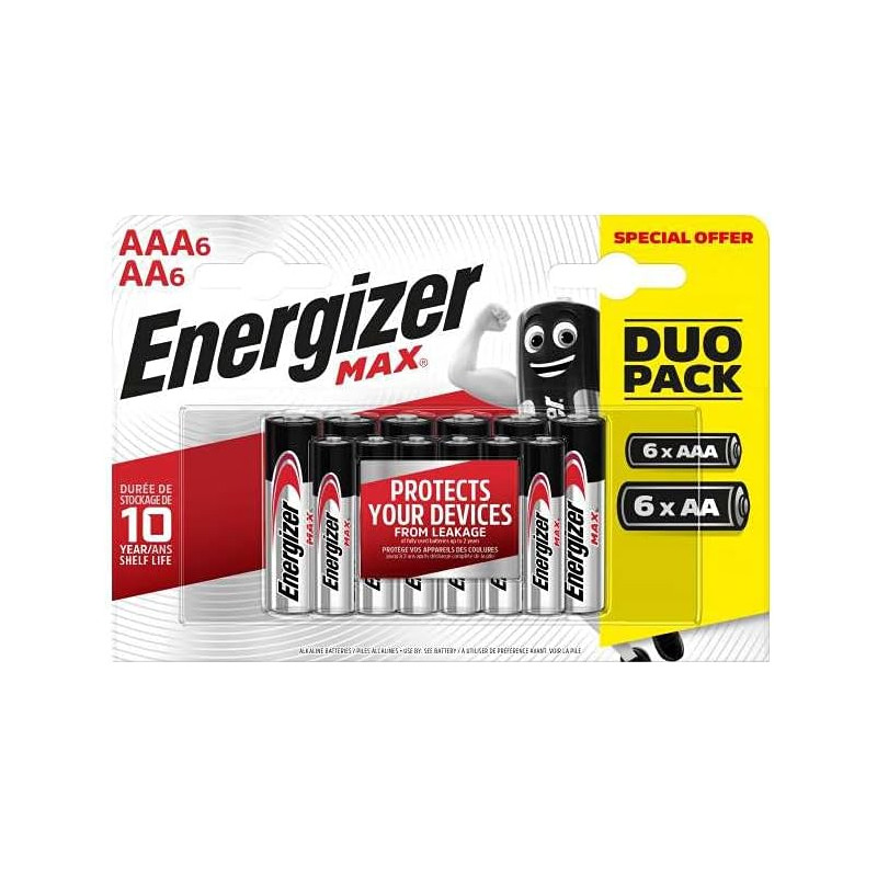 Style + Mini ENERGIZER Max BP12 6AA + 6AAA
