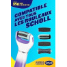 Scholl - Râpe exfoliante lissante - Râpe électrique rose aux cristaux de diamants anti-callosités pour les pieds