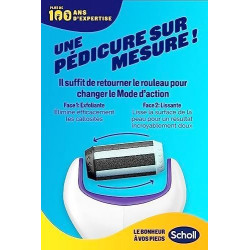 Scholl - Râpe exfoliante lissante - Râpe électrique rose aux cristaux de diamants anti-callosités pour les pieds