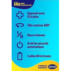 Scholl - Velvet Smooth Express Pedi - Râpe électrique rose aux cristaux de diamants anti-callosités pour les pieds