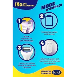 Scholl - Velvet Smooth Express Pedi - Râpe électrique rose aux cristaux de diamants anti-callosités pour les pieds