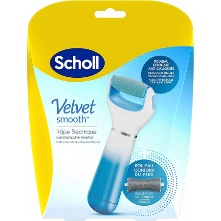 Scholl - Velvet Smooth Express Pedi - Rape électrique Bleue aux cristaux de diamants anti-callosités pour les pieds