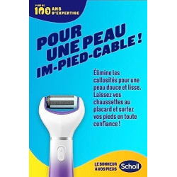 Scholl - Velvet Smooth Express Pedi - Rape électrique Bleue aux cristaux de diamants anti-callosités pour les pieds